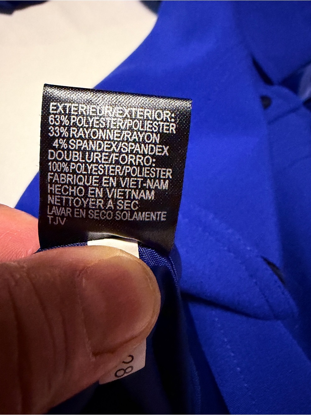 Tahari Cobalt Blue Cropped Button Jacket - Picture 6 of 6